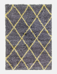 Fantasy Trellis - Dark Grey / Yellow rug from The Mattress Store Ireland