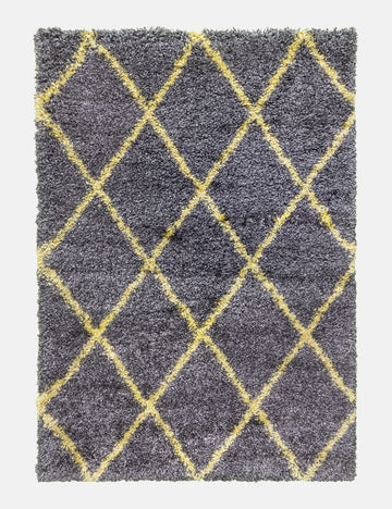 Fantasy Trellis - Dark Grey / Yellow rug from The Mattress Store Ireland