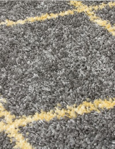 Fantasy Trellis - Dark Grey / Yellow
