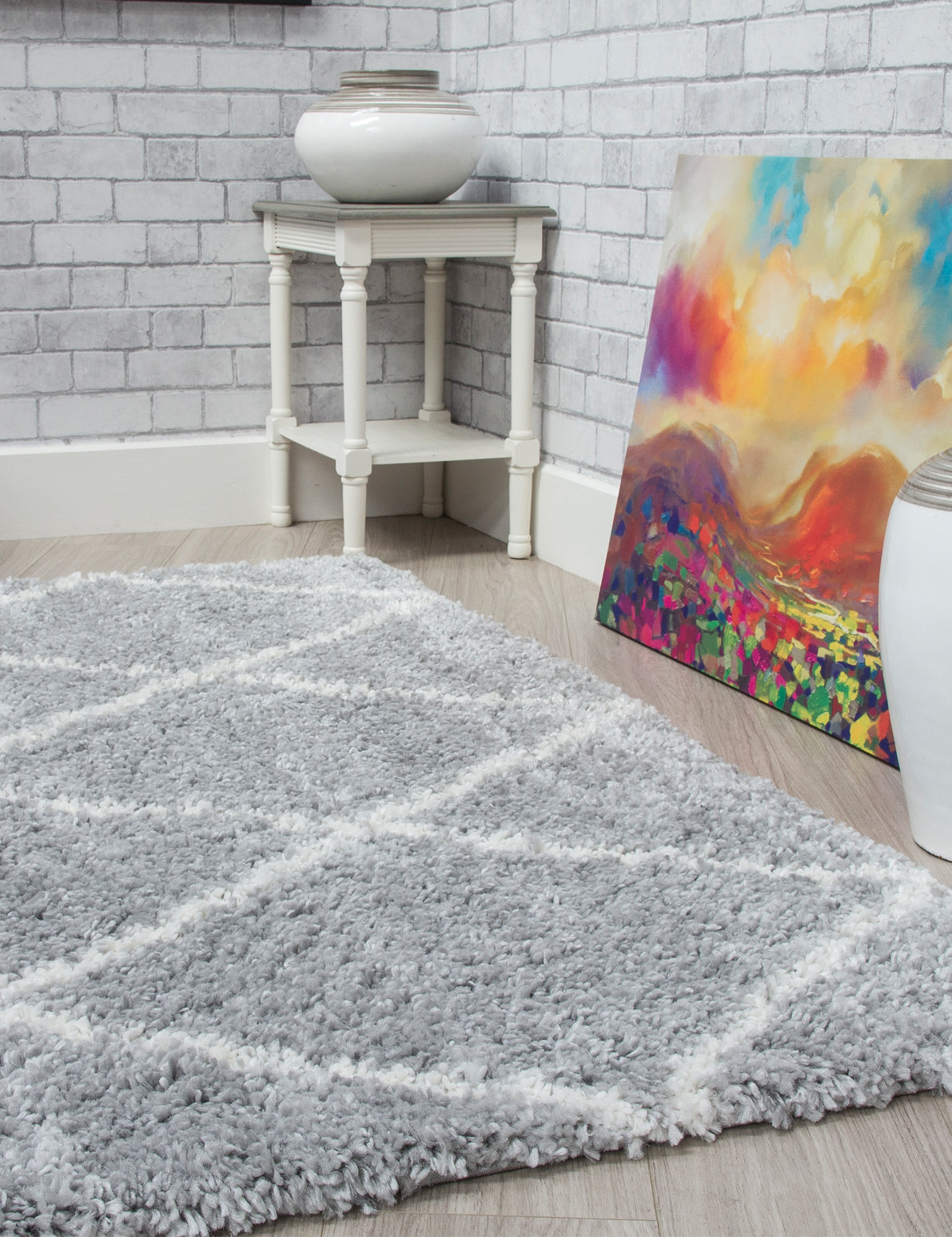Fantasy Trellis - Light Grey / Cream rug, photo 8