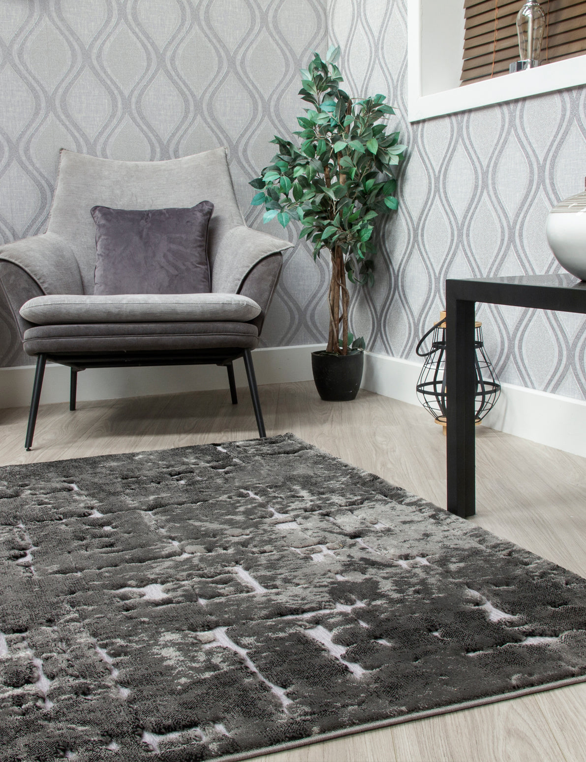 Bellini Mirage - Dark Grey rug, 160 x 220 cm size