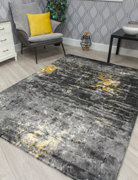 Bellini Mirage - Dark Grey / Yellow rug, 120 x 170 cm size