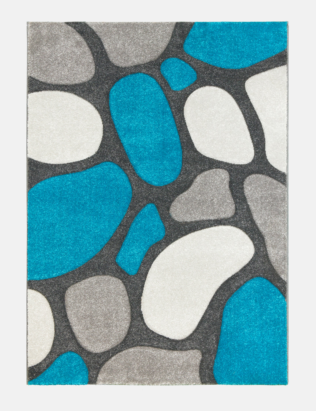 Tempo Pebbles - Grey / Teal rug from The Mattress Store Ireland