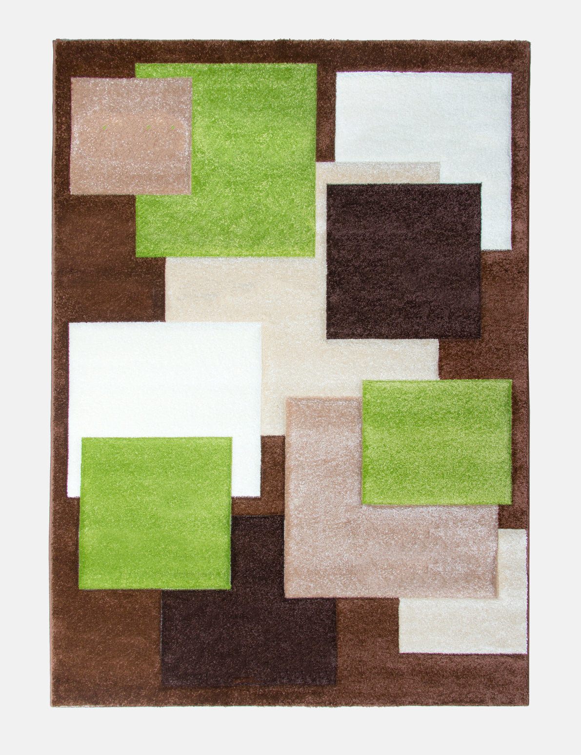 Tempo Squares - Brown / Green rug from The Mattress Store Ireland