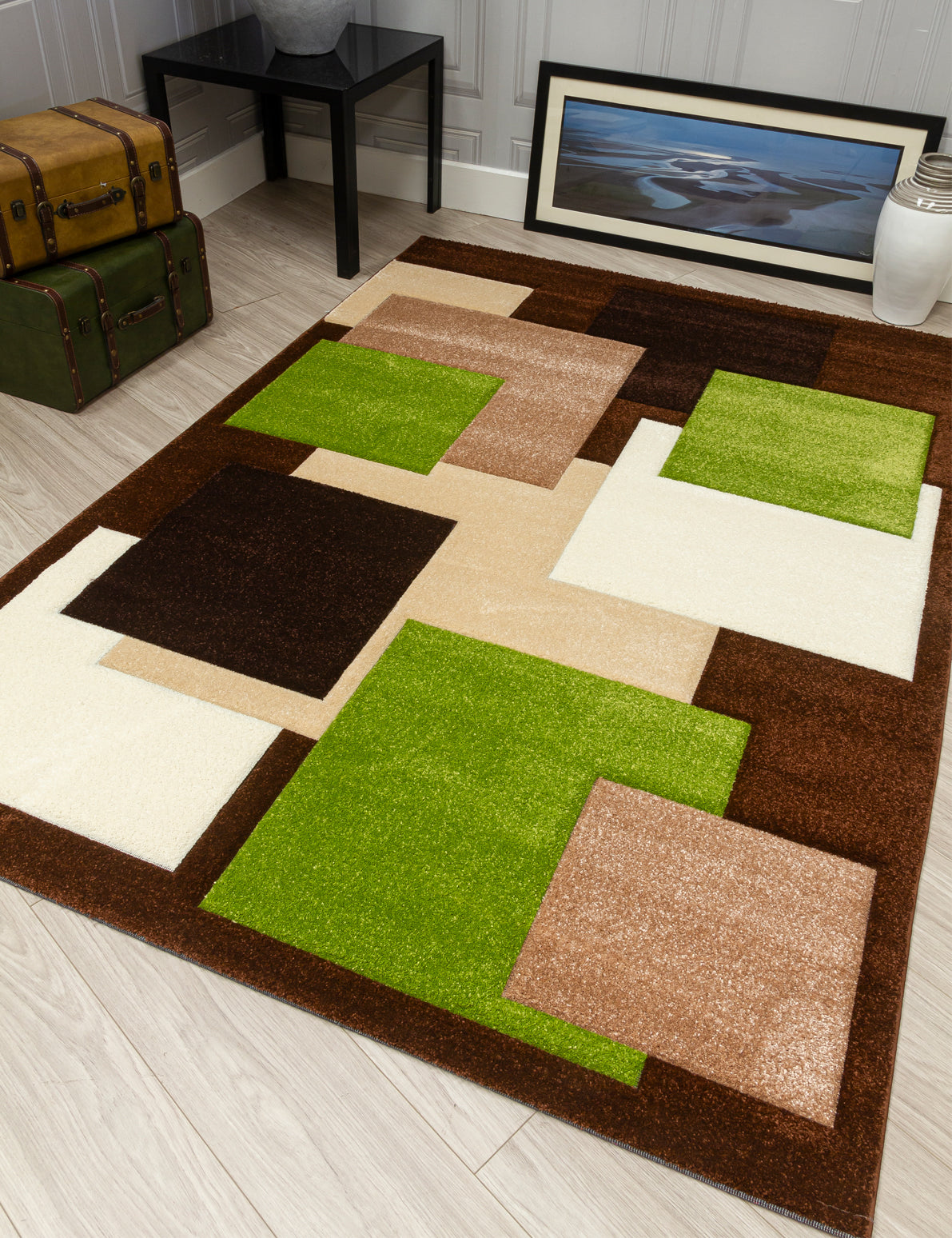 Tempo Squares - Brown / Green rug, photo 2