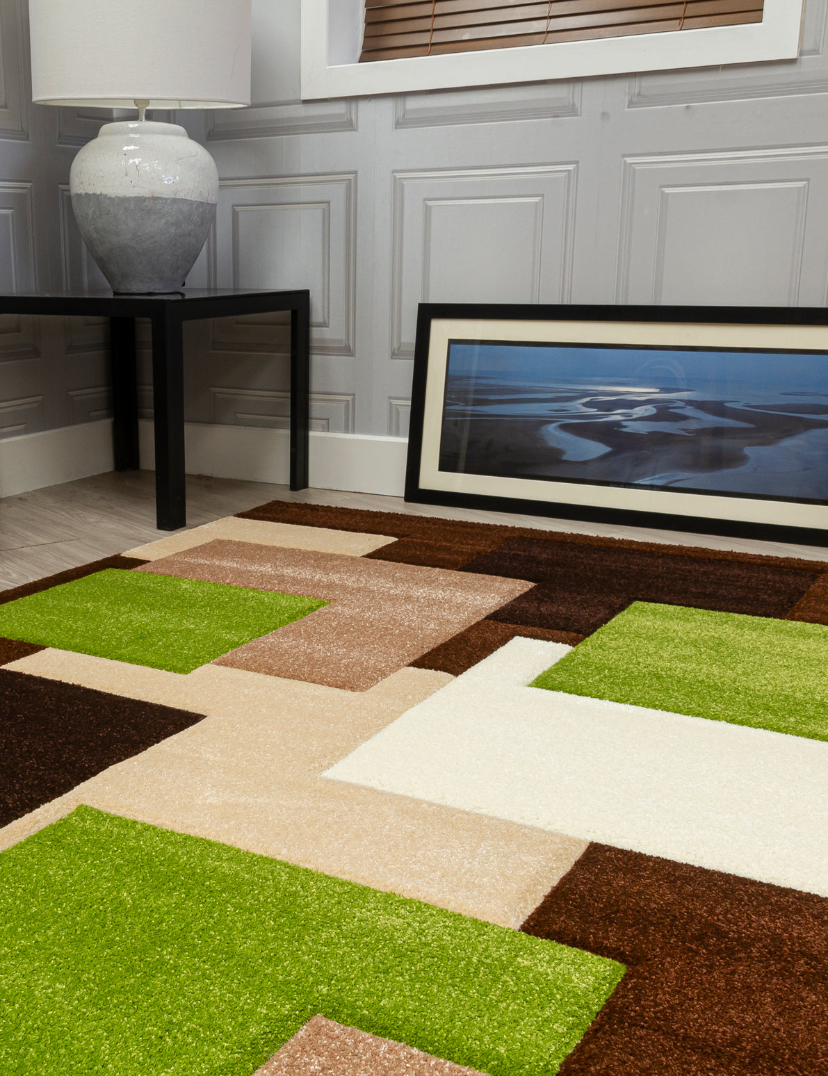 Tempo Squares - Brown / Green rug, photo 3