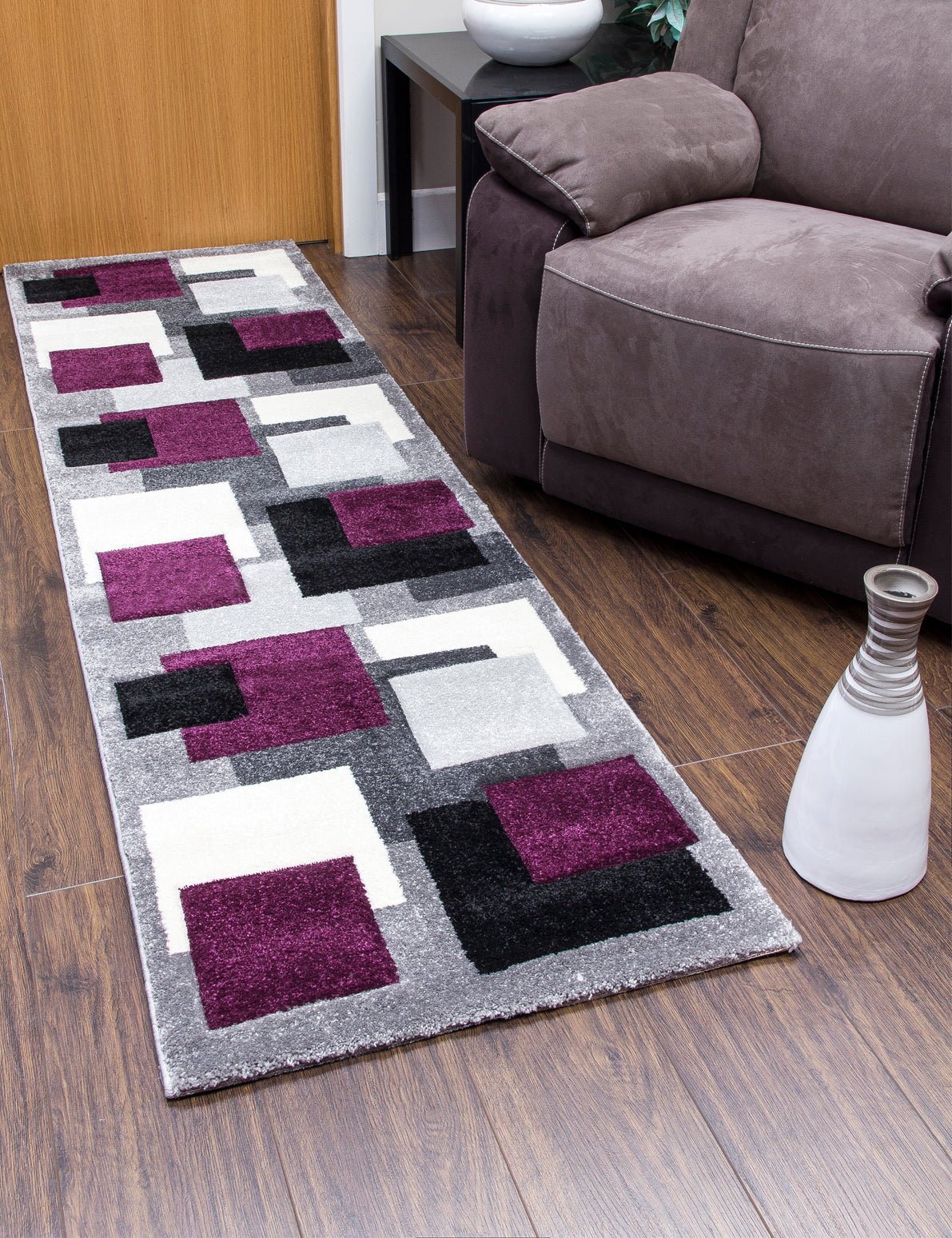 Tempo Squares - Purple rug from The Mattress Store Ireland