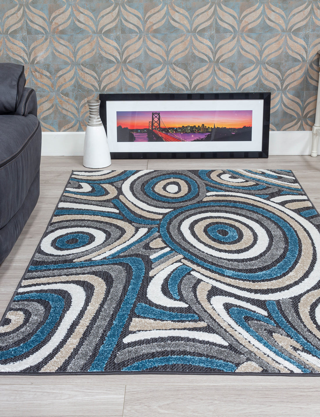 Alessia Oasis - Blue rug from The Mattress Store Ireland