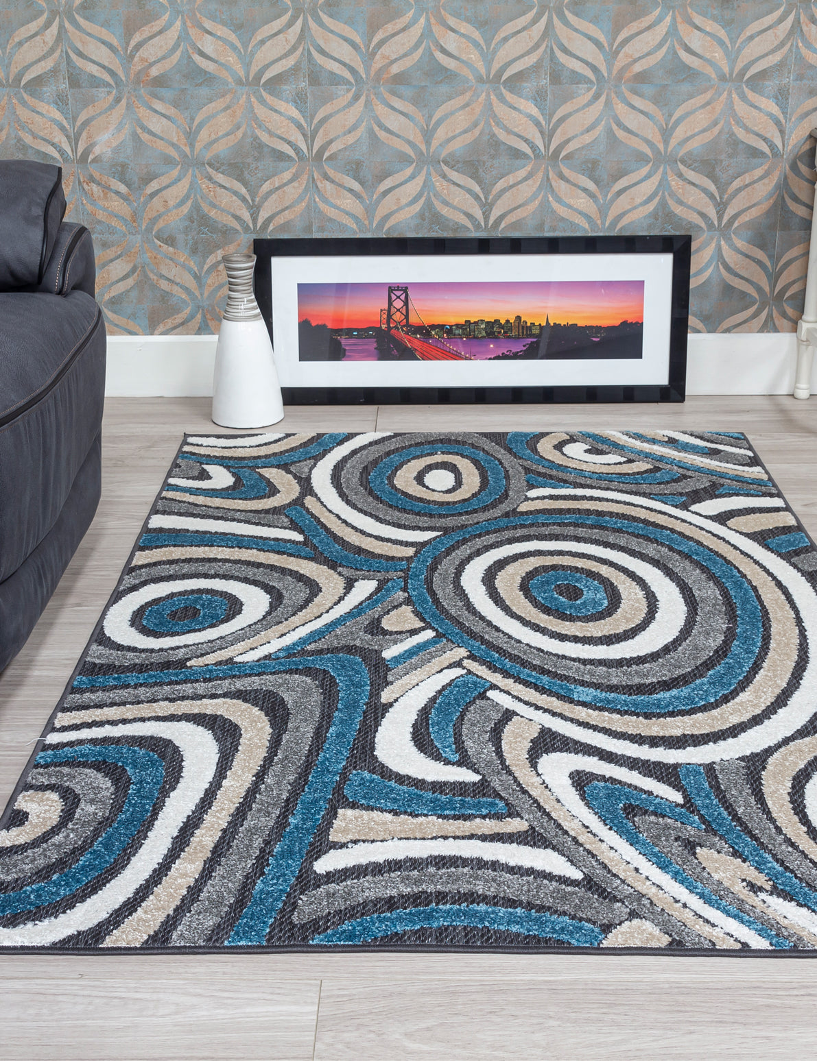 Alessia Oasis - Blue rug from The Mattress Store Ireland