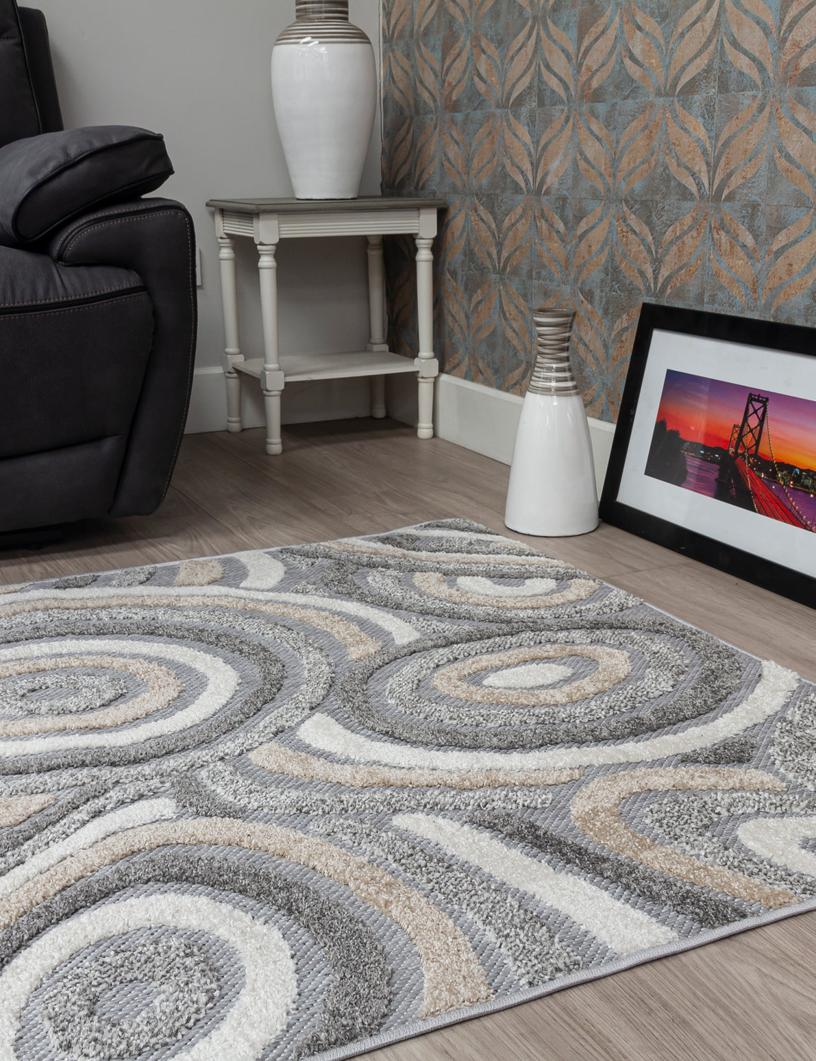 Alessia Oasis - Grey rug, 160 x 220 cm size