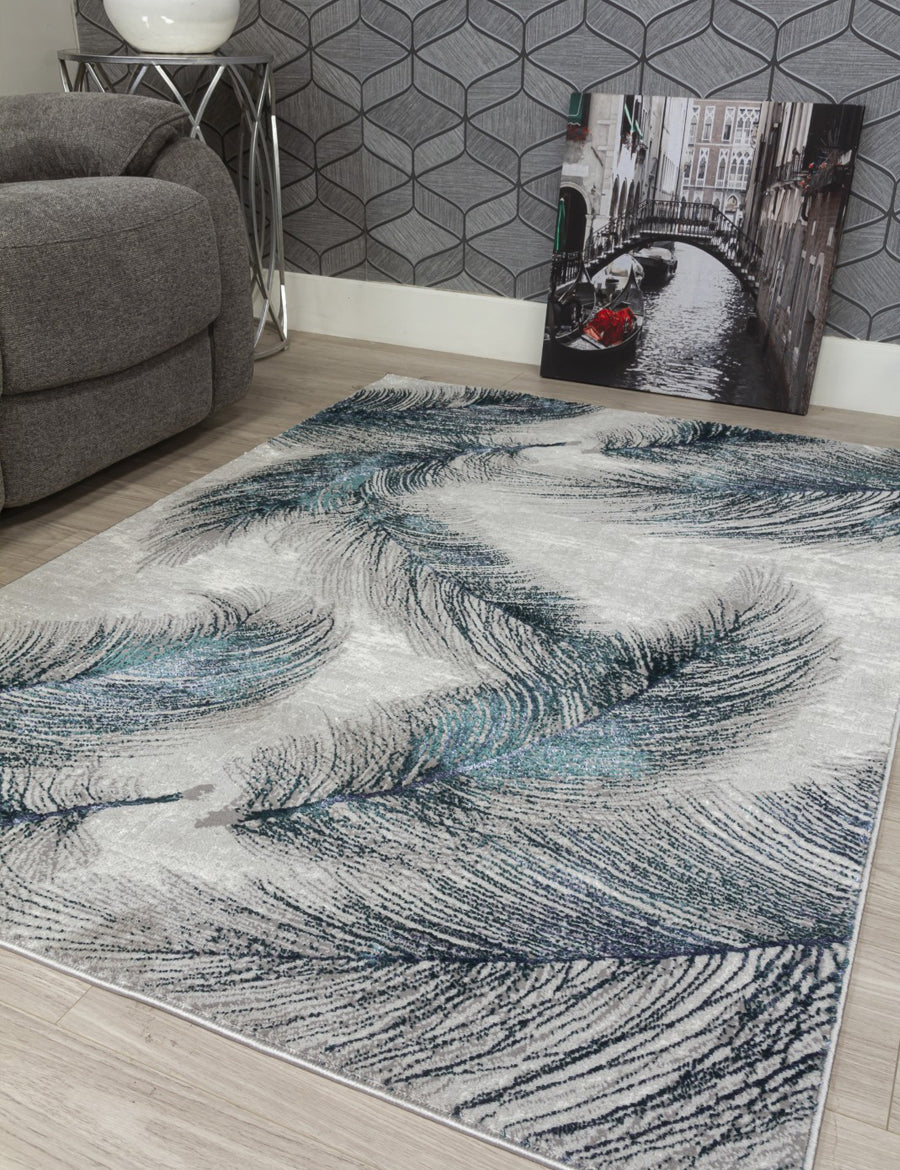 Boutique Plumes - Blue Green rug, photo 4