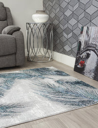 Boutique Plumes - Blue Green rug, 160 x 220 cm size