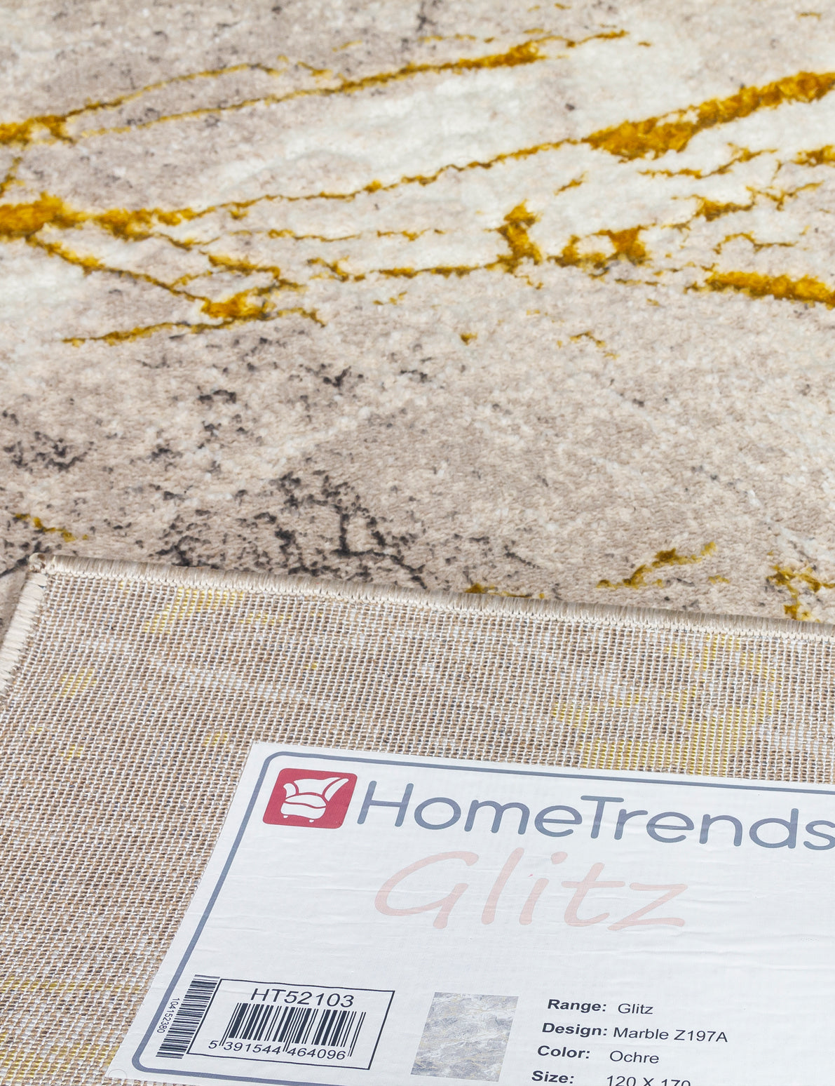 Glitz Marble - Ochre rug, 200 x 300 cm size