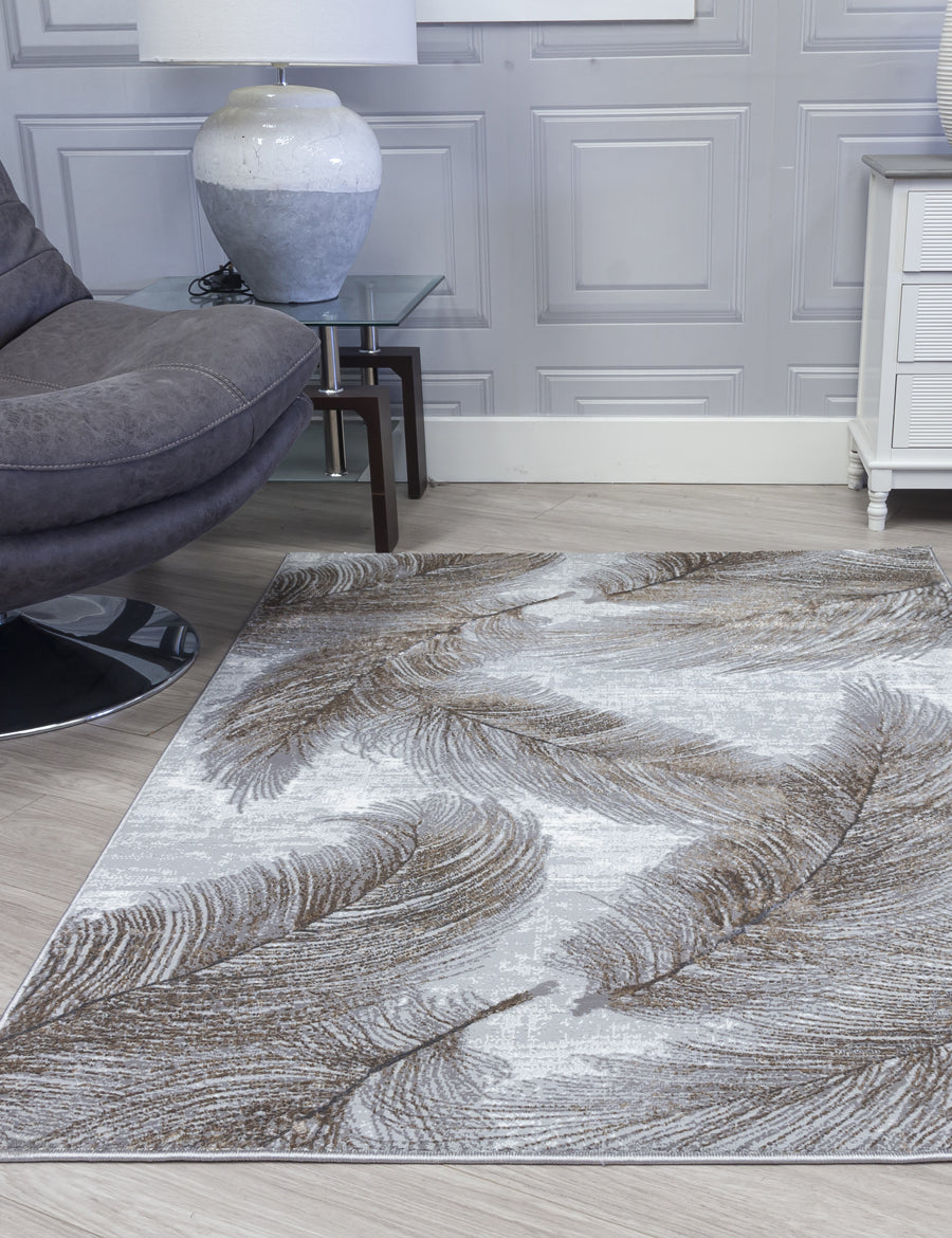 Boutique Plumes - Grey rug, 120 x 170 cm size
