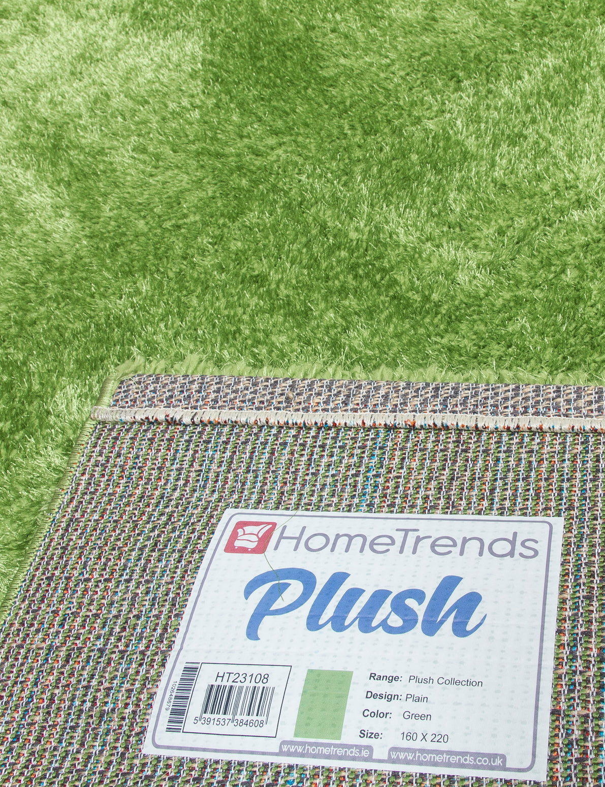 Plush Shaggy - Light Green rug, 160 x 220 cm size