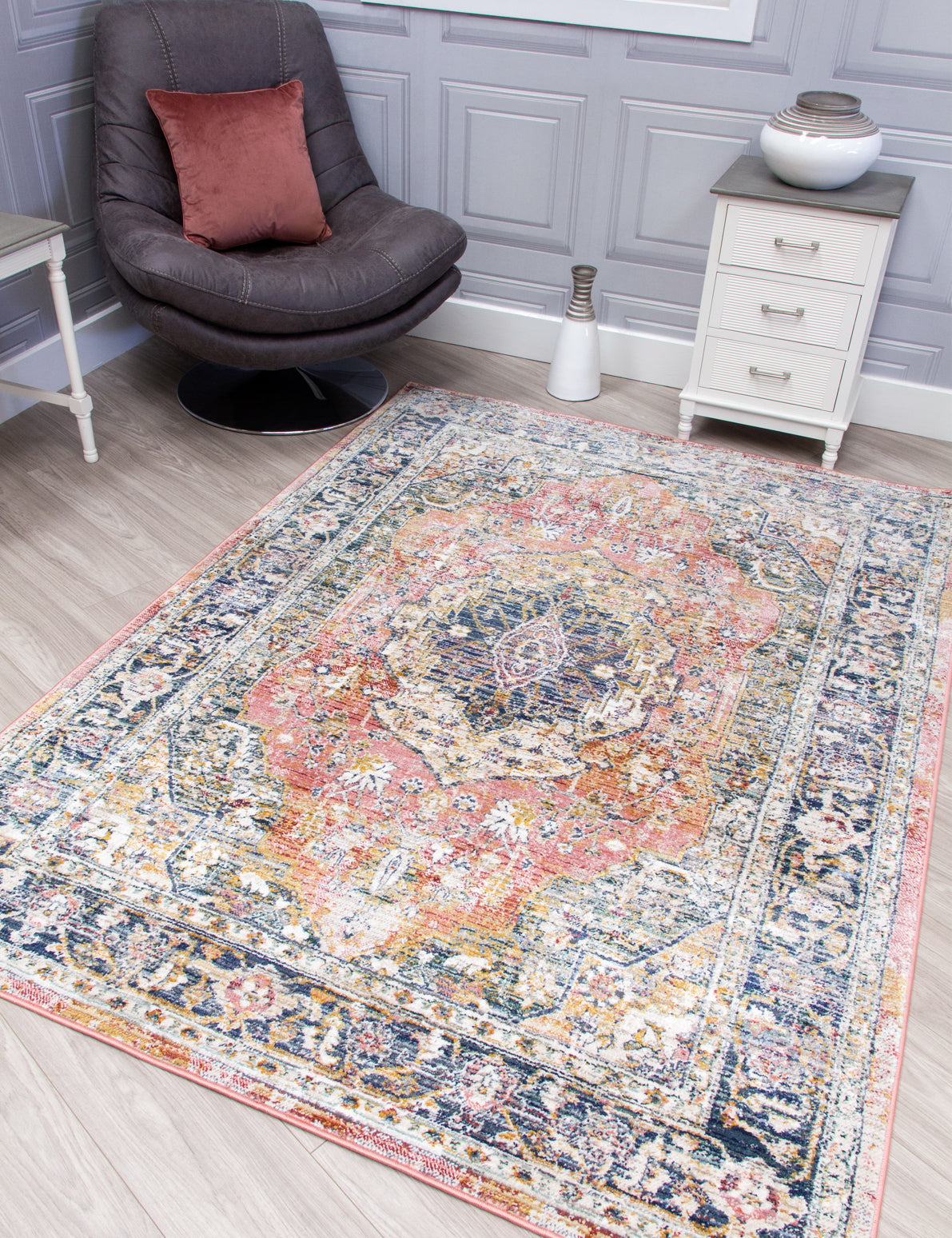 Boho Medallion - Pink rug, 160 x 240 cm size