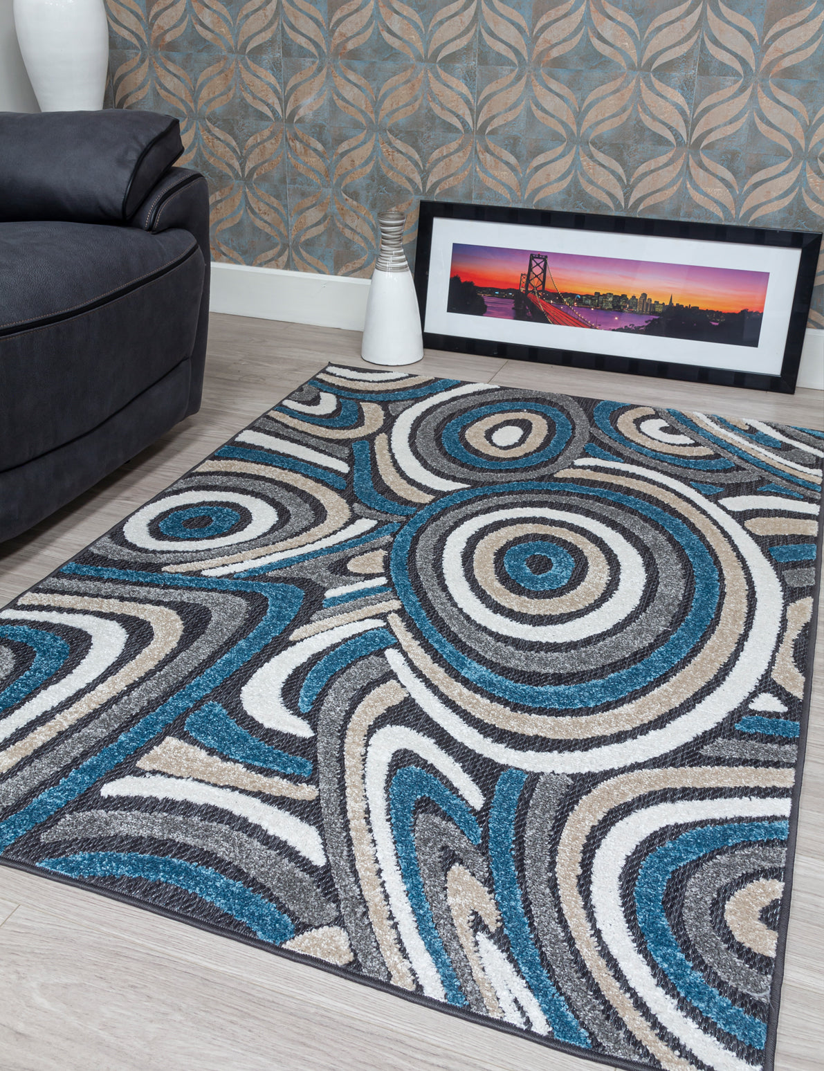 Alessia Oasis - Blue rug, 120 x 170 cm size
