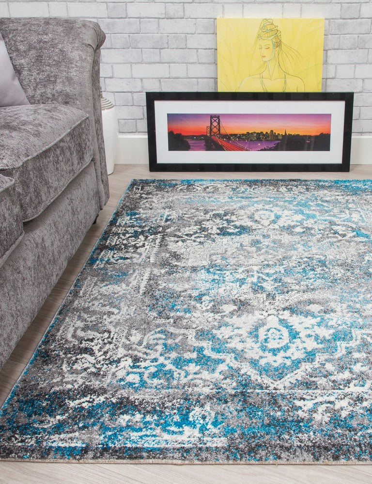 Antika Medallion - Teal rug, 80 x 150 cm size