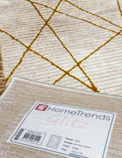 Best Art Deco Rug from Ireland - Glitz Design in Elegant Ochre - in Ireland
