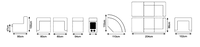 Dimension diagram for Durban Modular - Bone / Bisque