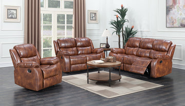 Judy Recliner Sofa Leather in brown leather