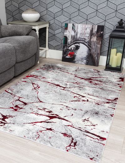 Luxurious Glitz Marble Red Rug from Ireland - Best Quality for Your Home Decor - in Ireland