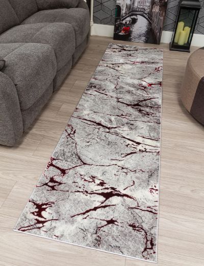 Luxurious Glitz Marble Red Rug from Ireland - Best Quality for Your Home Decor - in Ireland