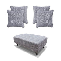 Occasional  Poppy Footstool & Cushion Set - Grey