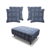 Occasional  Poppy Footstool & Cushion Set - Navy