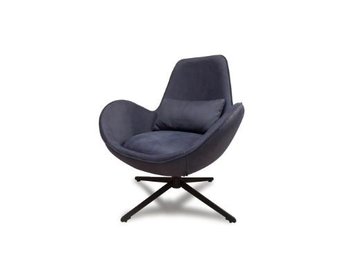 Occasional Swirl Swivel Chair -Denim