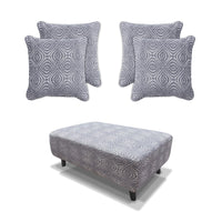 Occasional  Poppy Footstool & Cushion Set - Grey