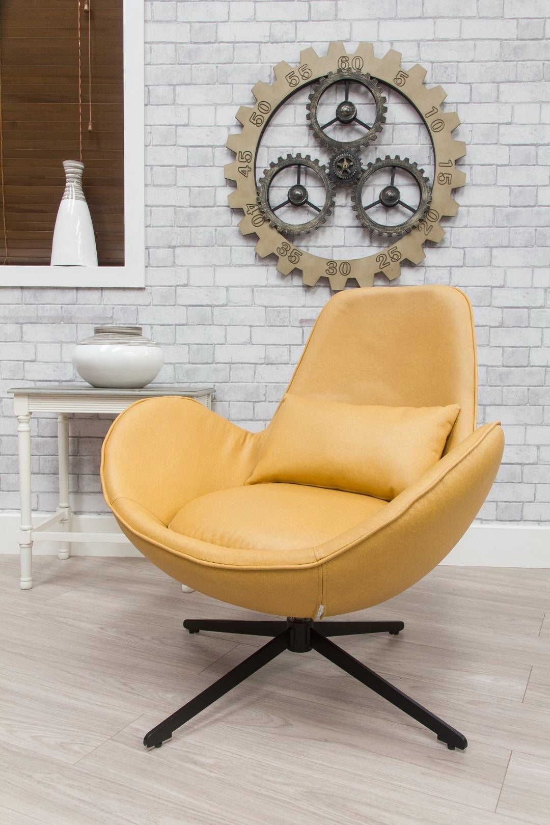 Occasional Swirl Swivel Chair - Ochre