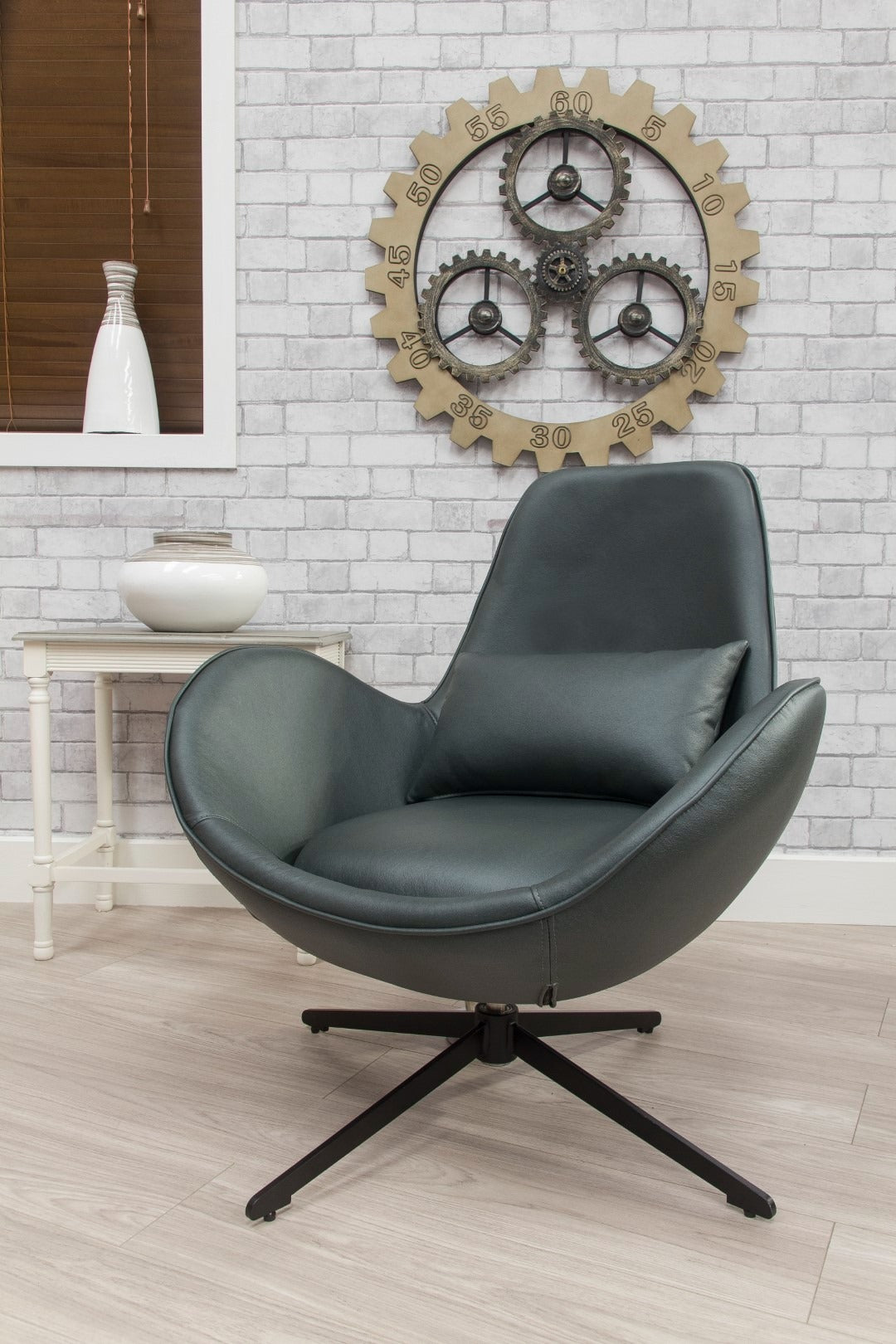 Occasional Swirl Swivel Chair -Green