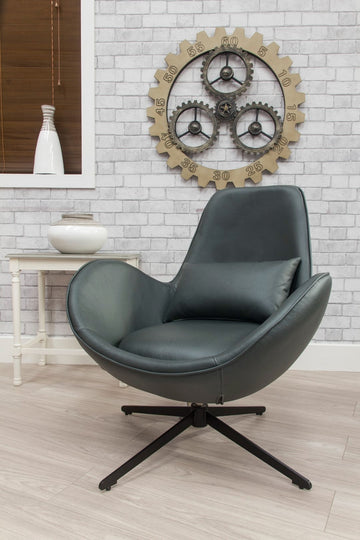 Occasional Swirl Swivel Chair -Green