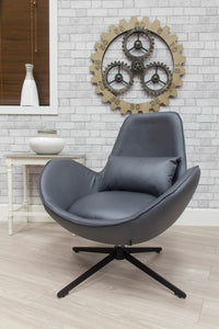 Occasional Swirl Swivel Chair - Dark Grey