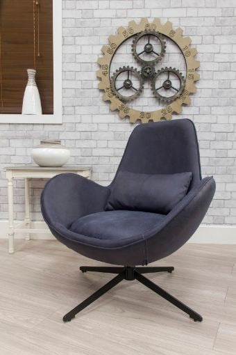 Occasional Swirl Swivel Chair -Denim