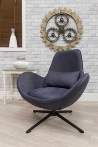 Occasional Swirl Swivel Chair -Denim