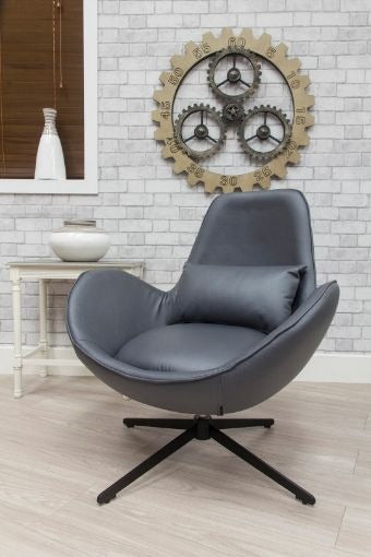 Occasional Swirl Swivel Chair - Dark Grey