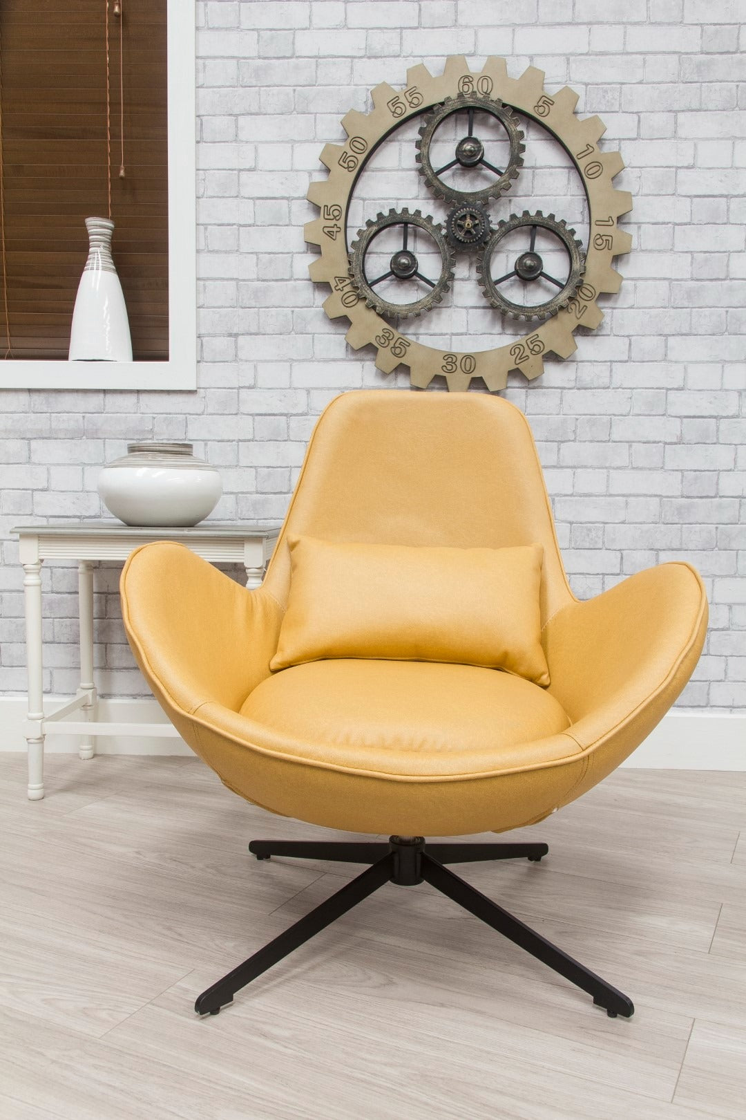 Occasional Swirl Swivel Chair - Ochre