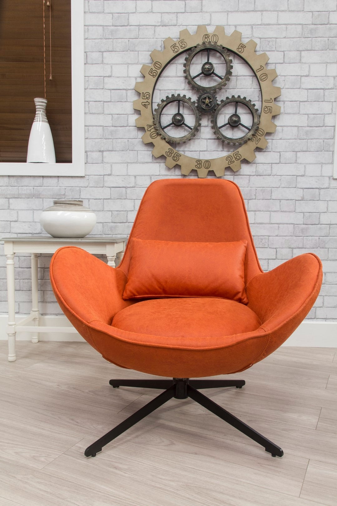 Occasional Swirl Swivel Chair -Pumpkin