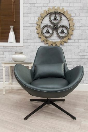 Occasional Swirl Swivel Chair -Green