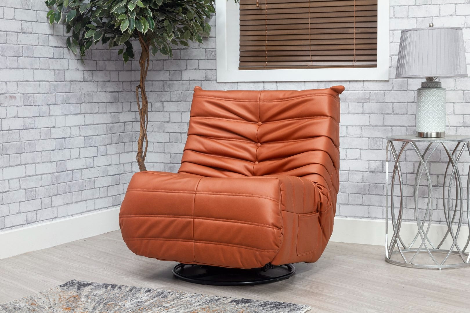 Occasional Capri Swivel Rocker Recliner - Pumpkin