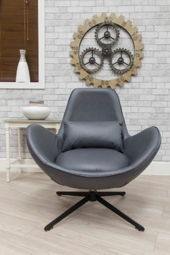 Occasional Swirl Swivel Chair - Dark Grey