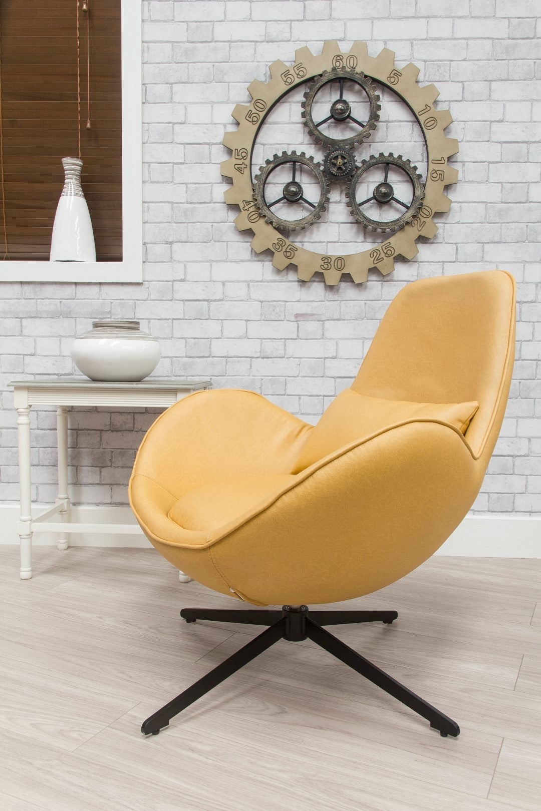 Occasional Swirl Swivel Chair - Ochre