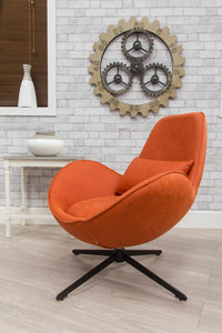 Occasional Swirl Swivel Chair -Pumpkin