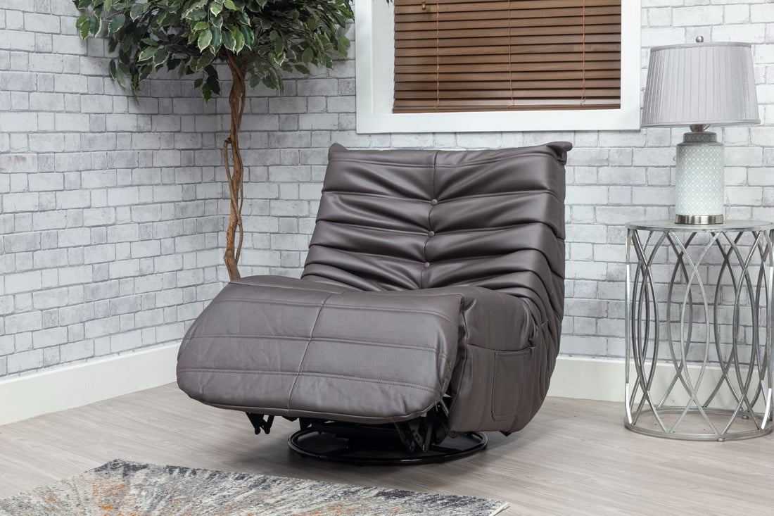 Occasional Capri Swivel Rocker Recliner - Dark Grey