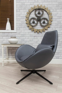 Occasional Swirl Swivel Chair - Dark Grey