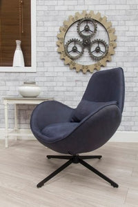 Occasional Swirl Swivel Chair -Denim