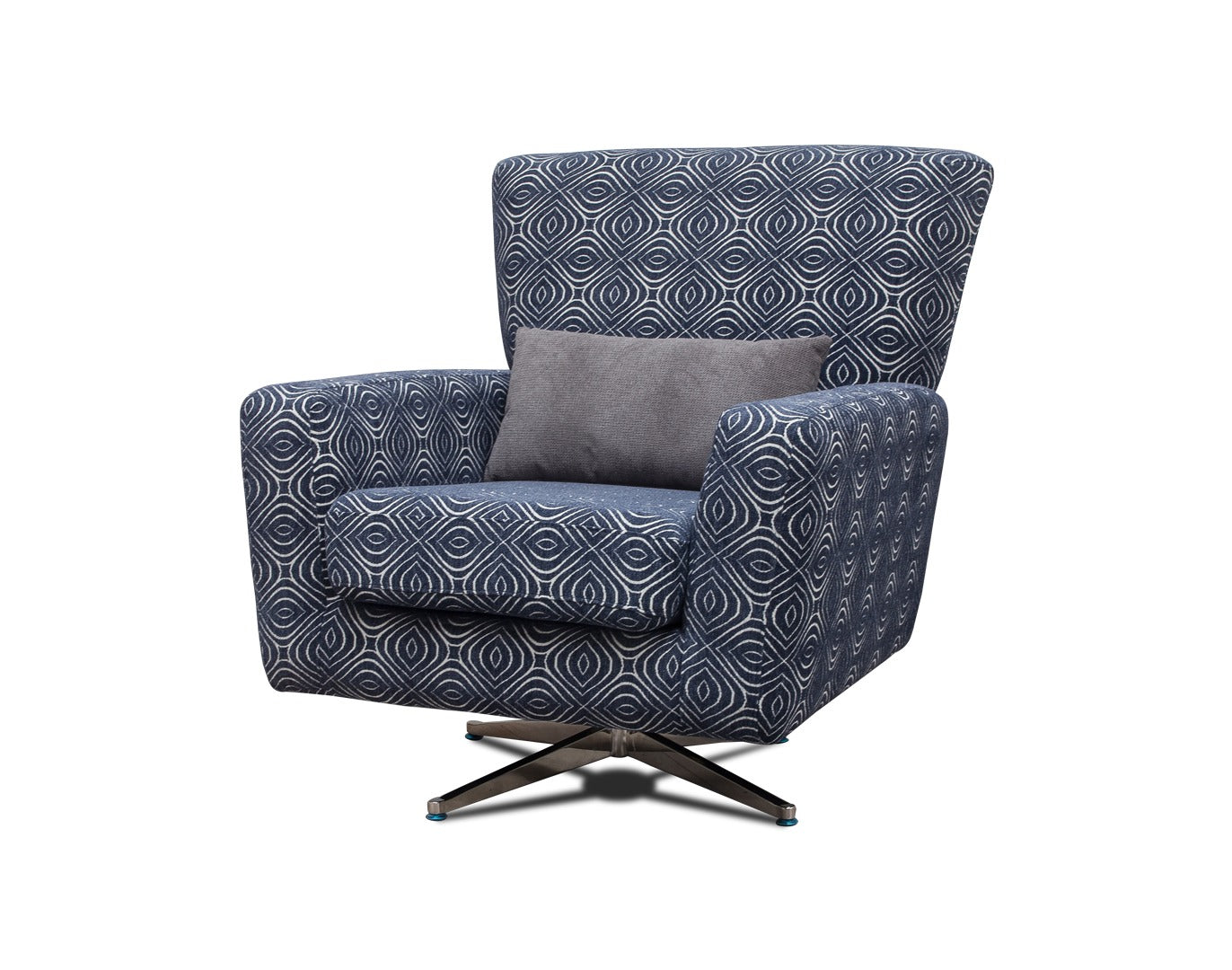 Occasional Poppy Swivel Chair  Footstool & Cushions - Navy