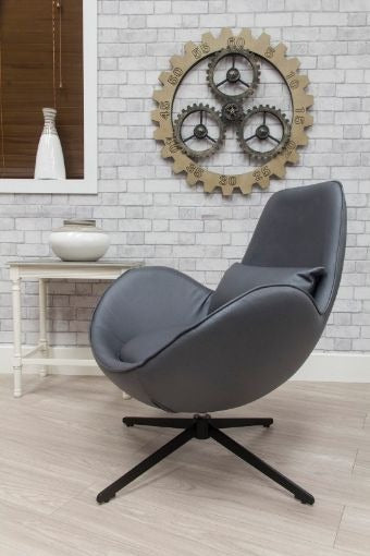 Occasional Swirl Swivel Chair - Dark Grey